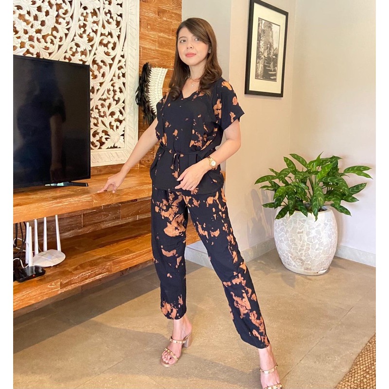 Setelan Wanita Tie Dye panjang adem