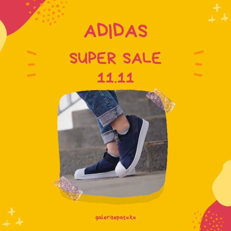Sepatu Wanita Adidas Superstar Slip On Navy White ORIGINAL SHOES