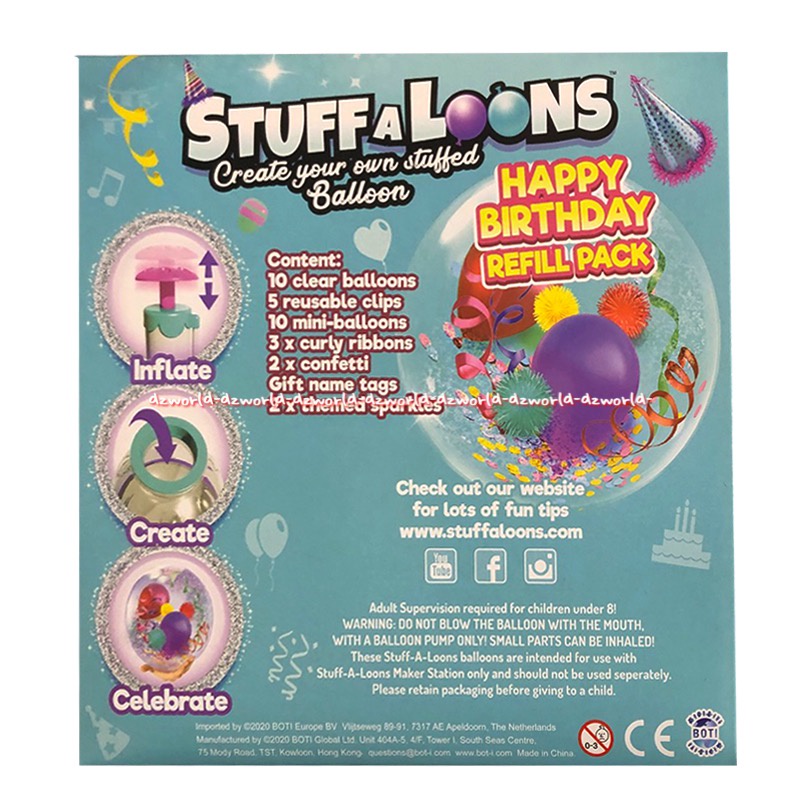 Stuffaloons 10pcs Create Your Own Stuffed Ballon Happy Birthday Refill Stufa Balon Untuk Pesta Ultah