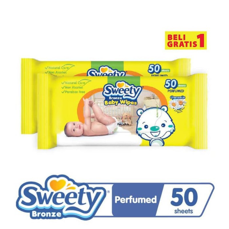 Sweety Bronze Baby Wipes Isi 50Shets Beli 1 Gratis 1 /popokcibarusah