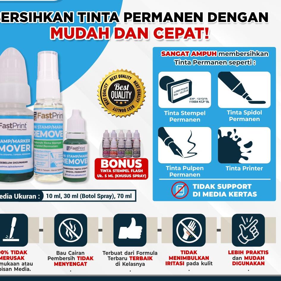 

9LK Fast Print Cairan Pembersih Penghapus Tinta Permanen Ink Remover ➢ (Promo)