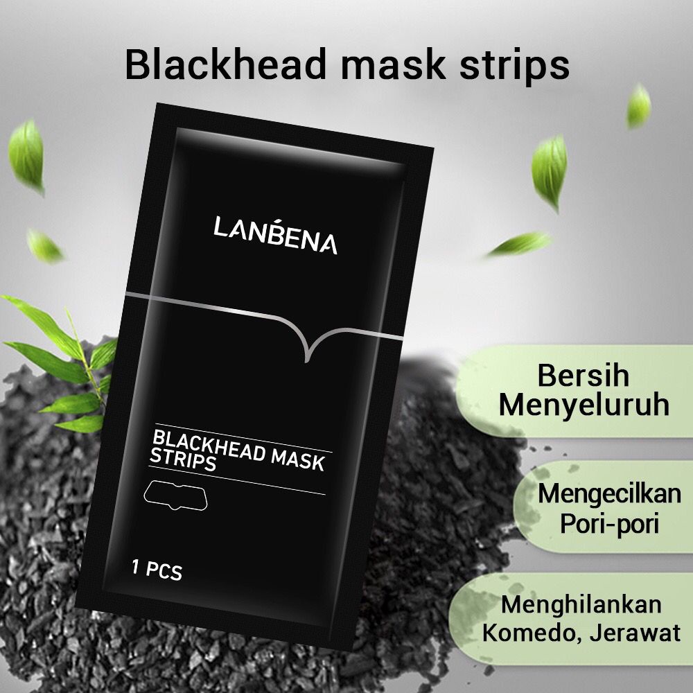 LANBENA BLACKHEAD MASK STRIPS, WHITE DEEP CLEANSING REMOVER &amp; Masker Komedo Bamboo Charcoal Blackhead Pembersih Komedo