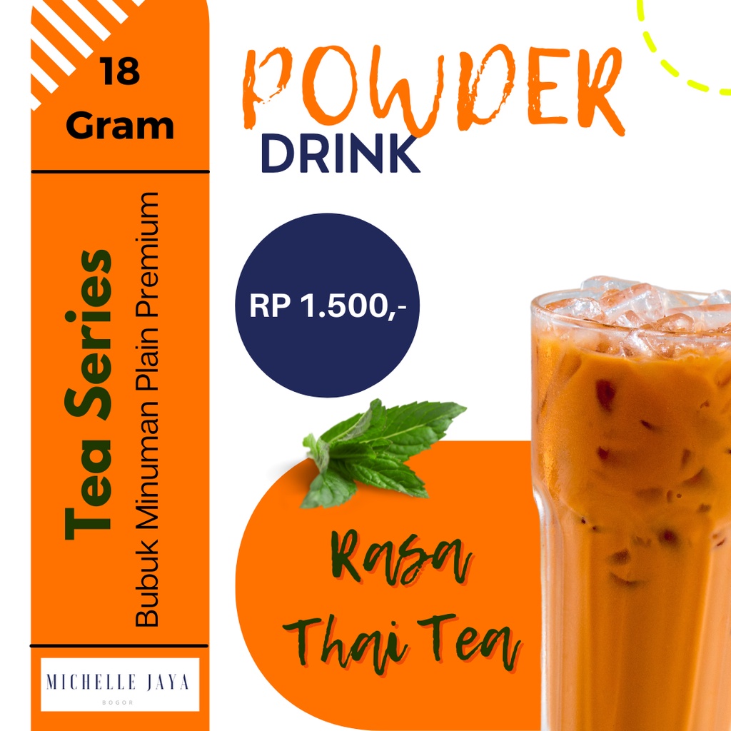 

Prime Powder Drink Super Premium Thai Tea 18 Gram / Plain / Bubuk Minuman Rasa Teh Tarik