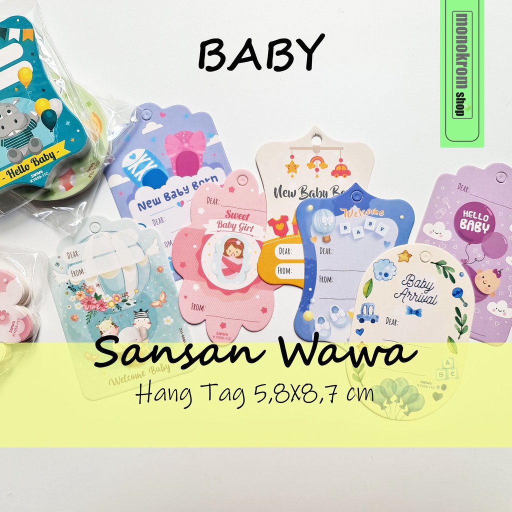 

Hang Tag Sansan Wawa Motif Tema Baby Cute - Gift Label Hampers Hangtag