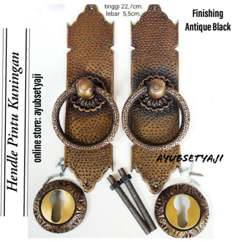 Gagang pintu Kuningan Handle pintu Gebyok Persegi kuputarung Lancip Tarikan Pintu kuningan antik tar