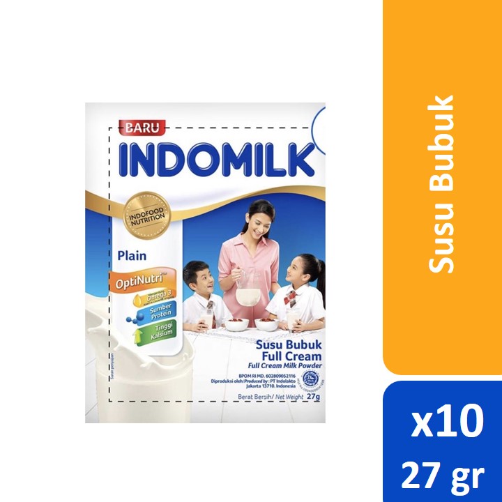 

Indomilk Full Cream Plain Sachet 27 gr x 10pcs