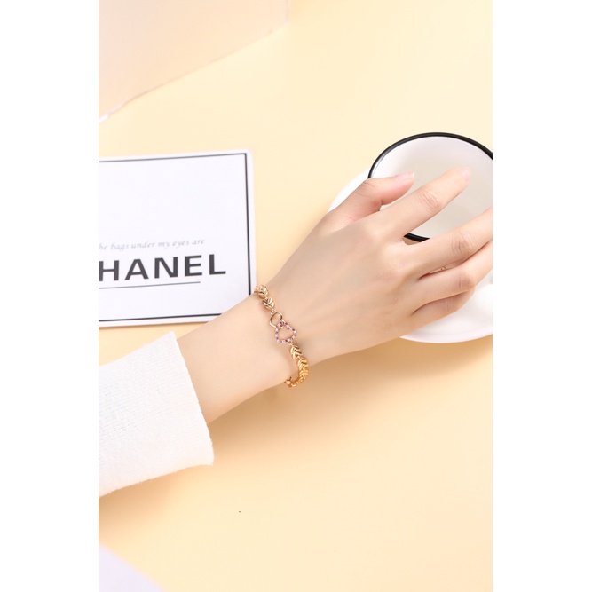 ✅✨COD gelang wanita titanium anti karat gelang korean style gelang tangan rantai gelang wanita murah D233