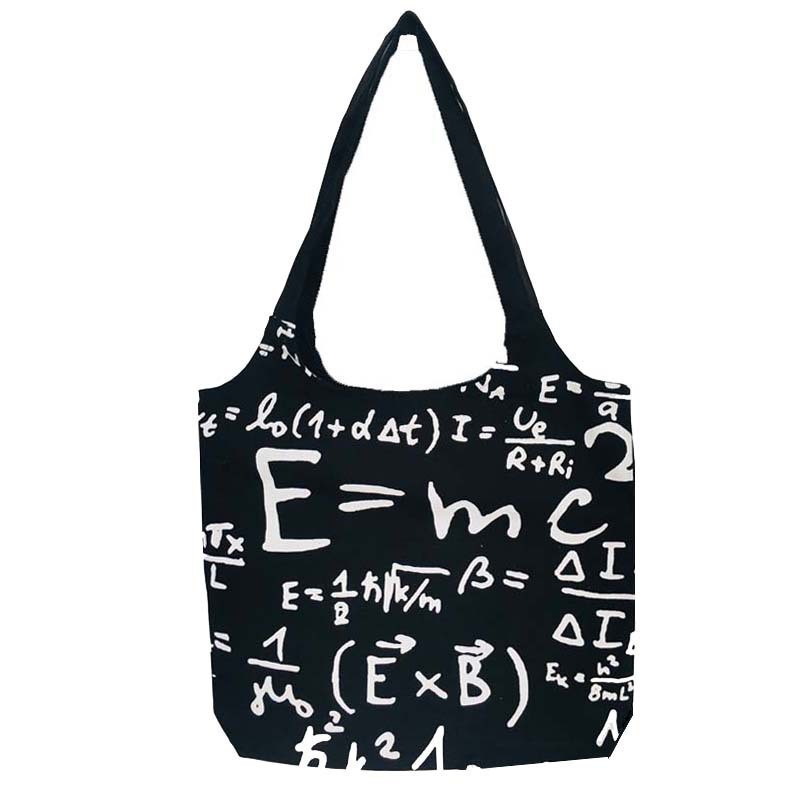 TC-06 tas canvas tote bag wanita import korea jepang rumus e = mc2