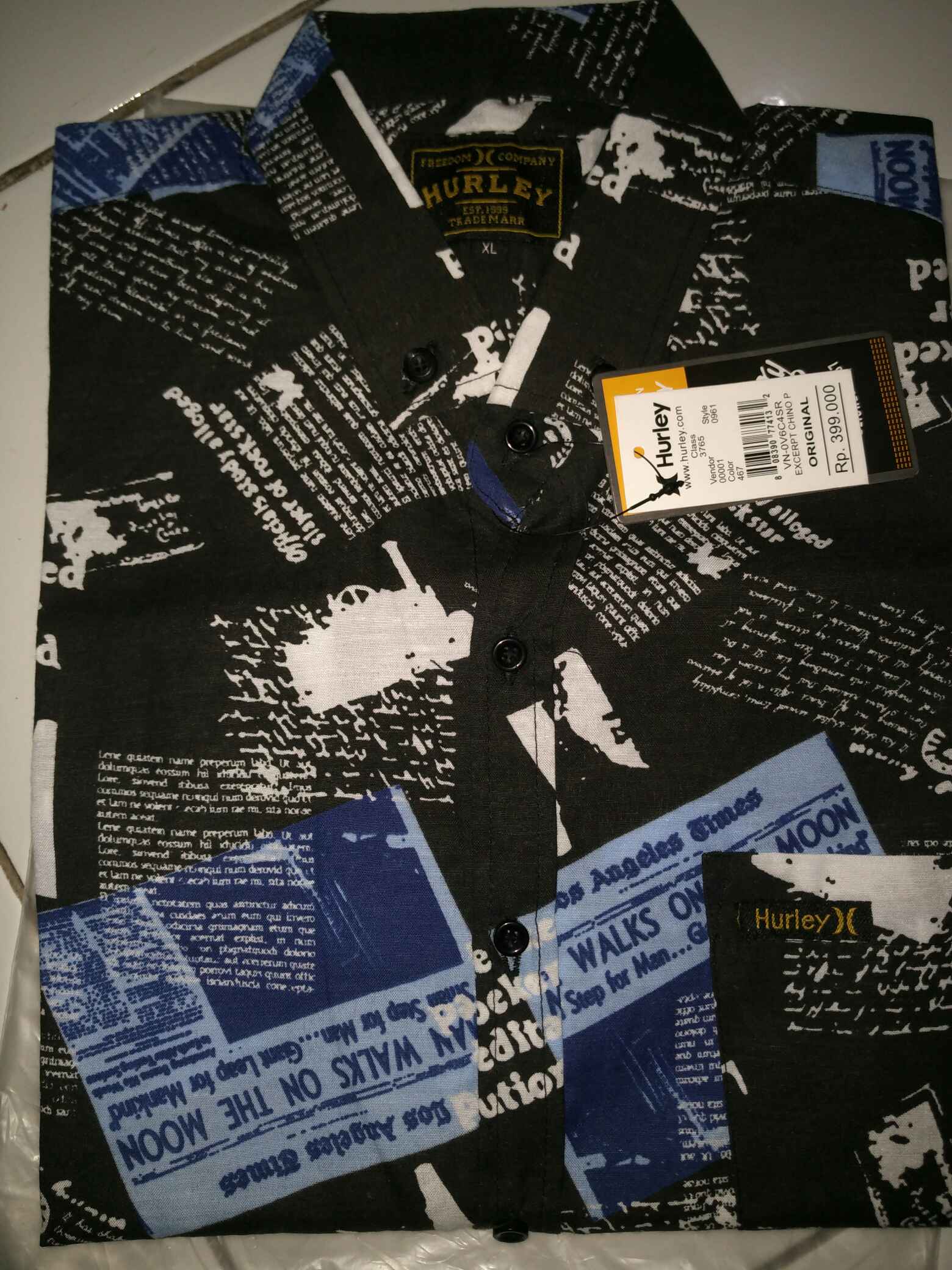 Kemeja Motif | Kemeja Surfing | Hem Pendek