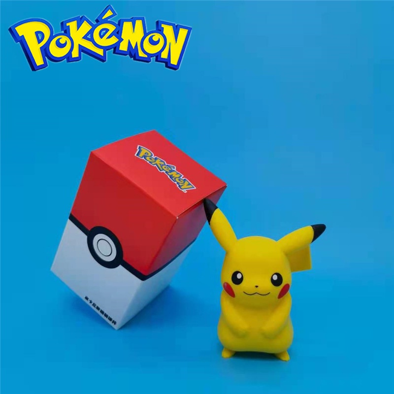 Genuine Edition Pokemon Action Figure Original Pikachu Bulbasaur Charmander Psyduck Model Anime Mainan Boneka Collections Hadiah