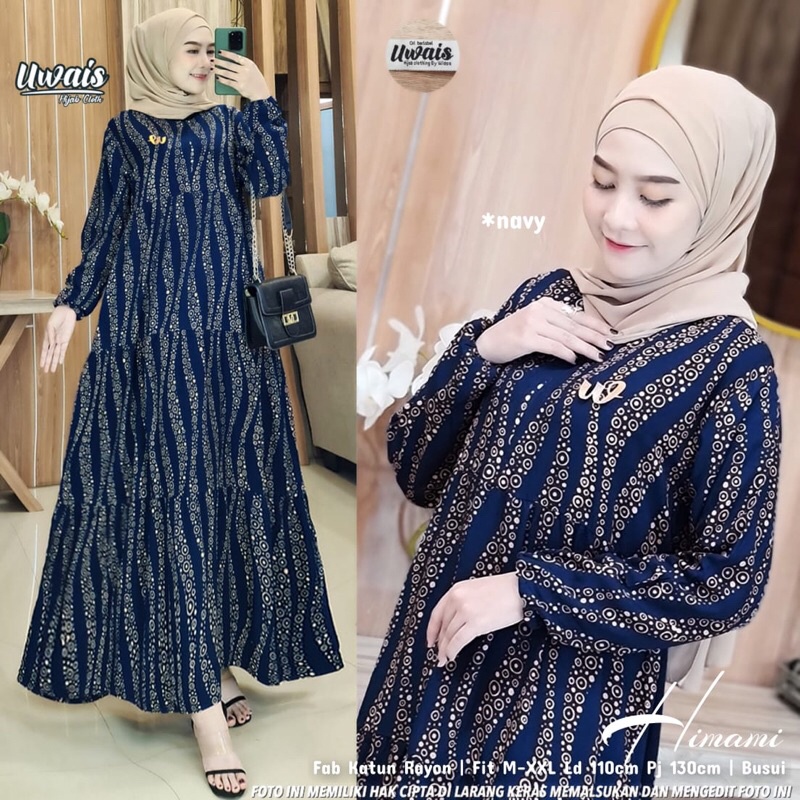 HIMAMI GAMIS ORIGINAL BY UWAIS / maxy dress uwais / gamis rayon uwais / uwais hijab clothing