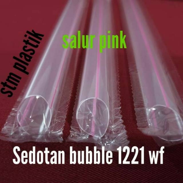 

Sedotan steril 1221 salur pink/sedotan panjang cocok cup 22oz/hygienis drinking lancip straw
