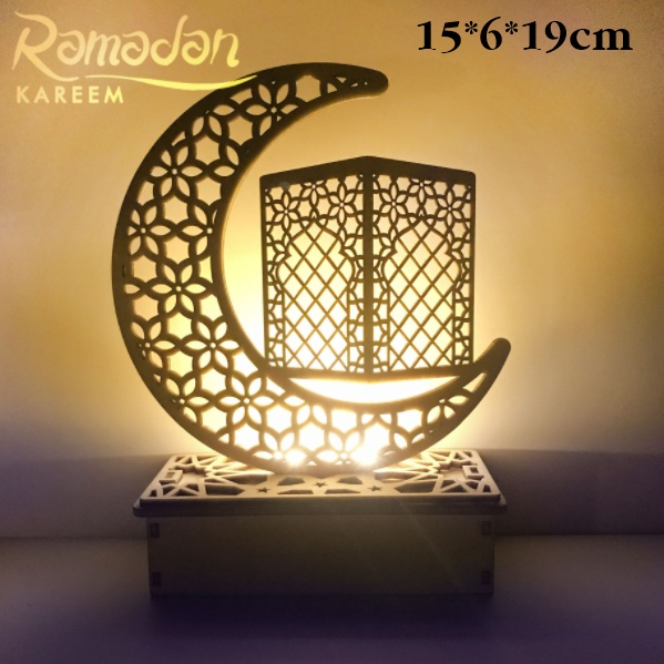 [ORGM ]ADA STAND *Idul Fitri* Lampu Dekorasi Pajangan Kayu DIY Laser Cut Motif Cantik Ramadhan Idul Fitri Eid Mubarak