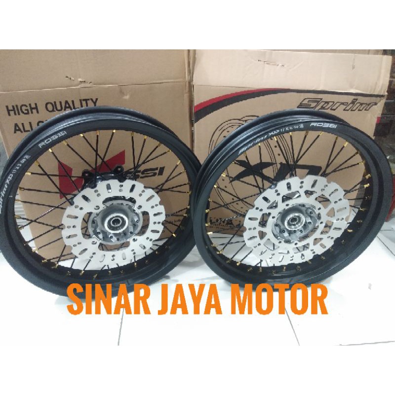 paketan velg crf 150 velg crf 150 supermoto velg xd 300x350x17 sepaket plus cakram piringan