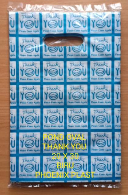 KANTONG PLASTIK MOTIF THANK YOU POND OVAL UKURAN 20X30 / KANTONG PLASTIK PACKING ONLINE