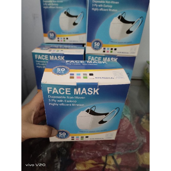 masker duckbill putih. masker duckbill hitam