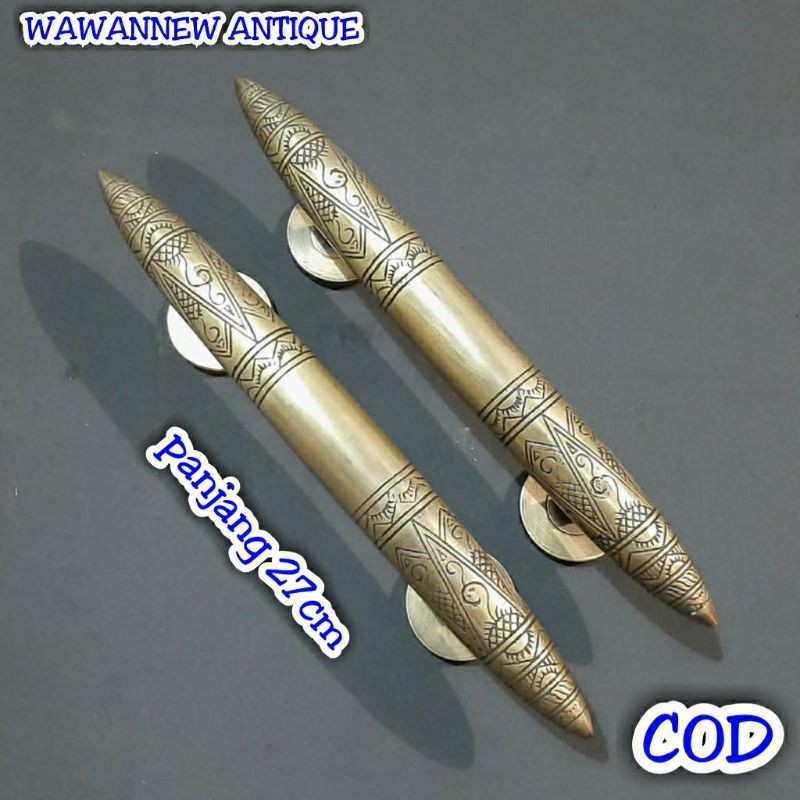 Handle / Tarikan Pintu Kuningan Antik Murah Motif Torpedo Bali 27cm