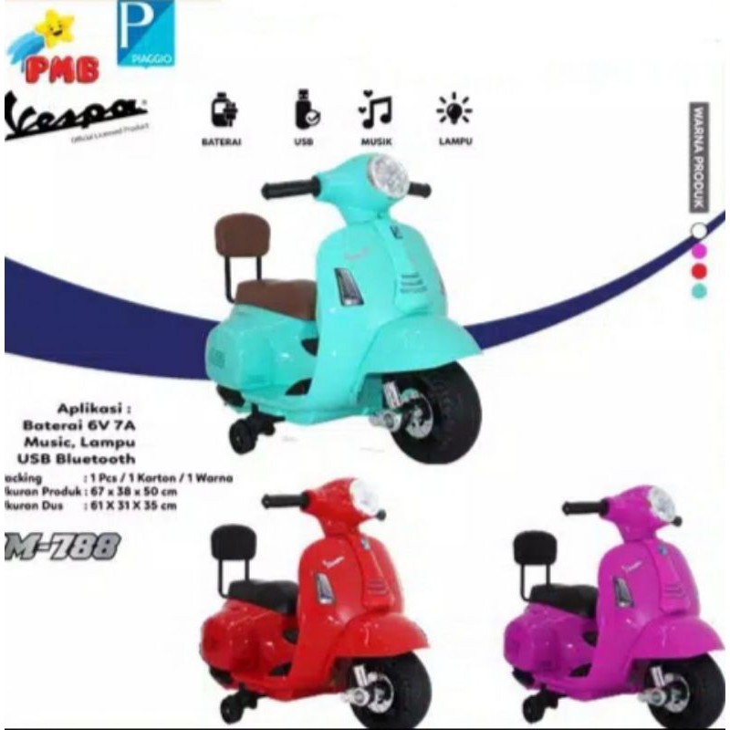 MOTORAN AKI ANAK VESPA PMB 788 LISENCED | Shopee Indonesia