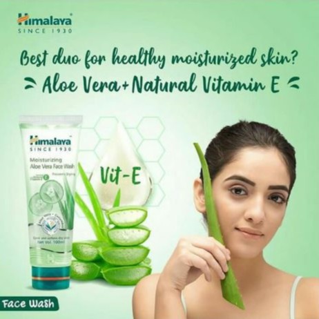 ☘️Yuri Kosmetik☘️ Himalaya Moisturizing Aloe Vera Face Wash 50ml