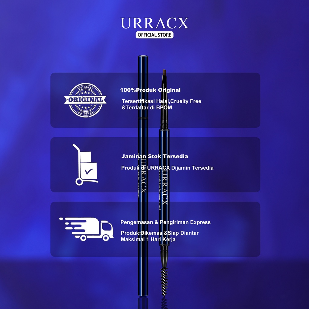 URRACX Pensil Alis Otomatis /Pensil Alis Tahan /Air Pensil Alis Untuk Pemula/Pensil Alis Tahan Warna Tahan Lama/ Eyeliner