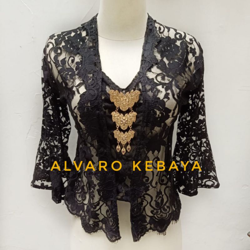 atasan kebaya kutubaru brokat halus premium lengan lonceng modern cantik kondangan wisuda real pict