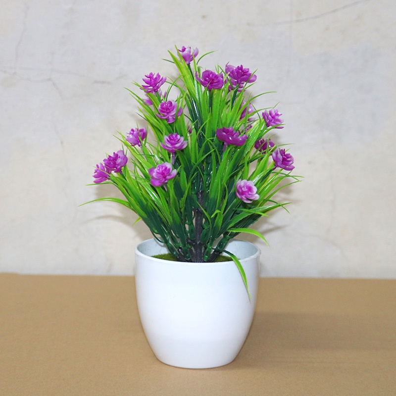 Swopply PT39 Pot Tanaman Hias Bunga Hias Plastik Ornamen Pot Bongsai Artificial Flower Decoration