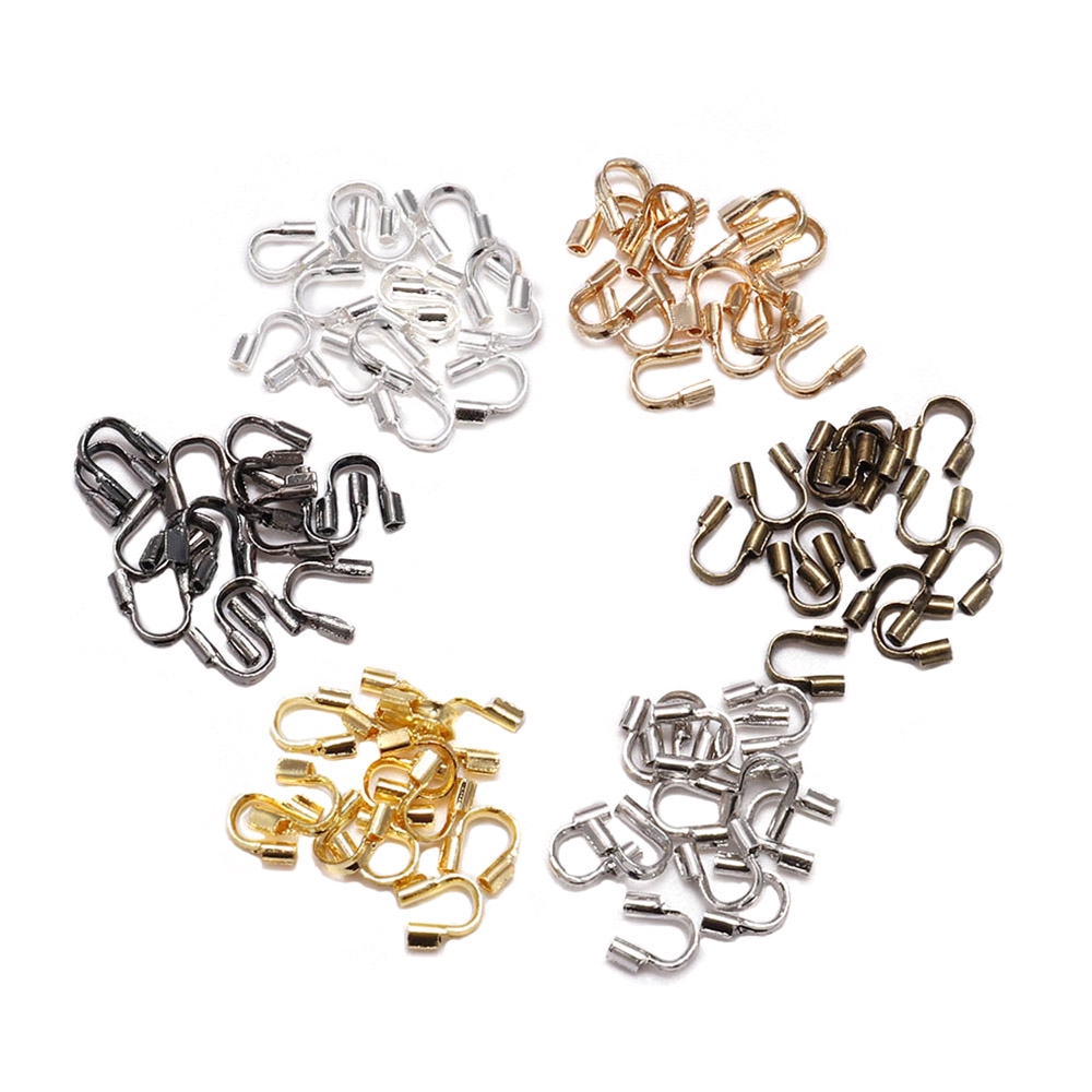 100pcs / Lot Pelindung Kawat Bentuk U Ukuran 4.5x4mm Untuk Membuat Perhiasan