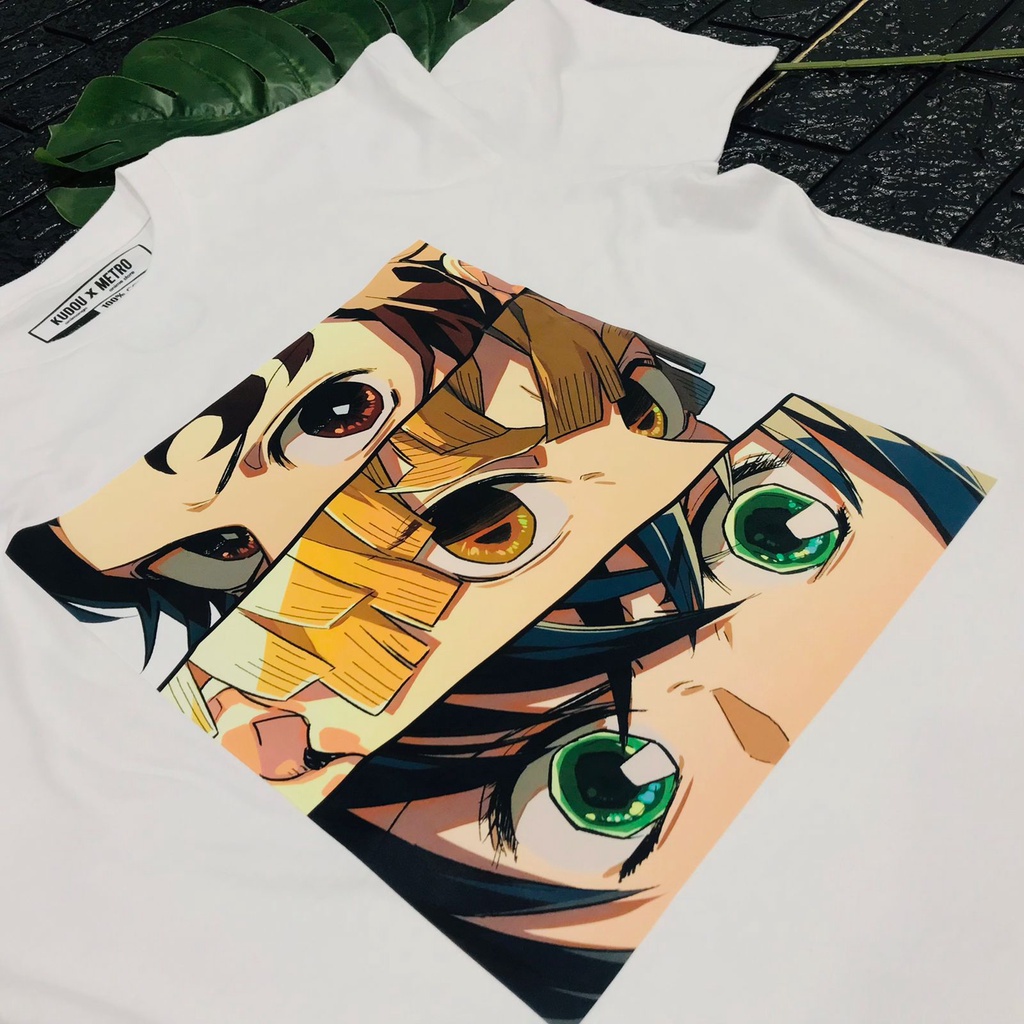 Tshirt Demon Slayer Eyes Kimetsu No Yaiba Tanjiro Kamado Zenitsu Agatsuma Hashibira Inosuke Premium Unisex