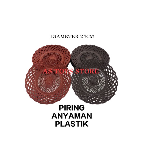 Piring anyaman plastik 1Lusin / 12pcs