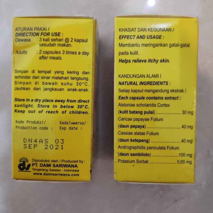 Obat Herbal NEGATAL 18 Kapsul Mengatasi Kulit Gatal Gatel, Bisul, Jerawat