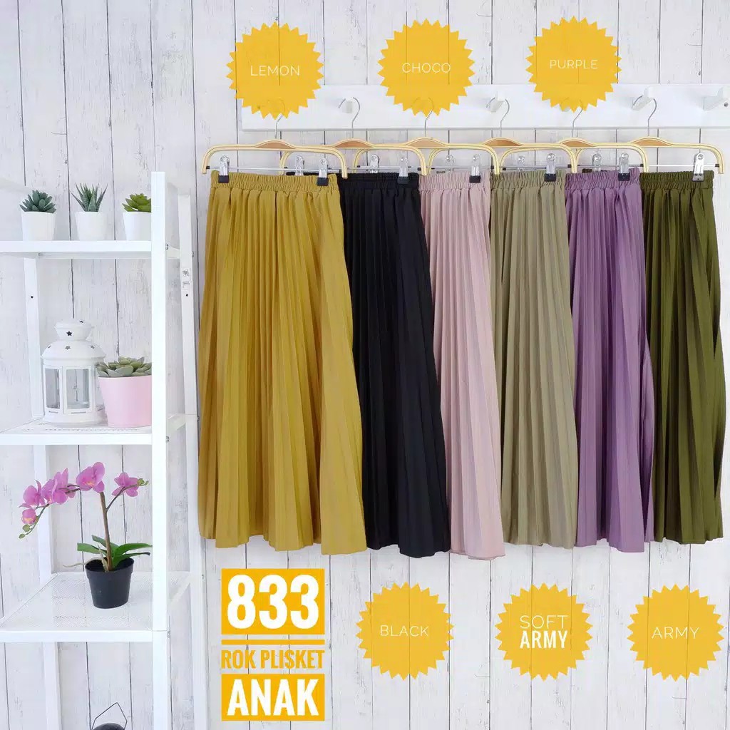 ROK PLISKET ANAK PEREMPUAN 833.C PRISKET ANAK PANJANG PLEATED SKIRT FLARE SKIRT MAYUNG FLOWY REMPEL