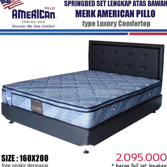 @=@=@=@=] Springbed set lengkap merk American type Luxury comfortop 160x200