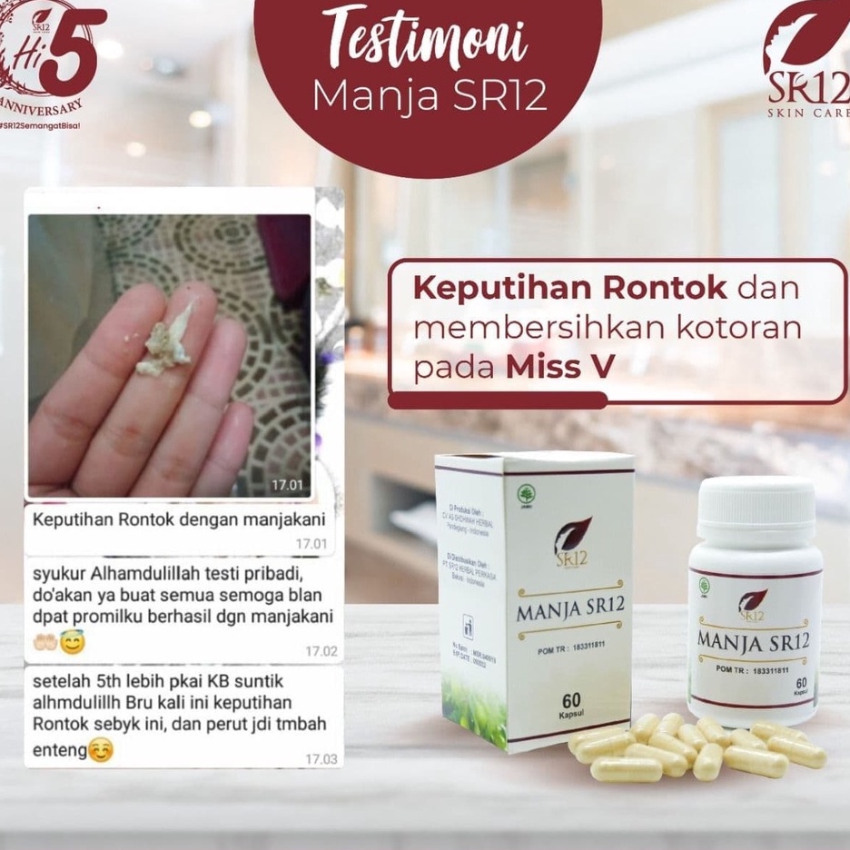 Manja Manjakani Sr12 SR 12 Obat Herbal Pelancar Haid Keputihan Bau Kista Yg Paling Ampuh Program Hamil Pengencang Miss V Kewanitaan Pil BPOM