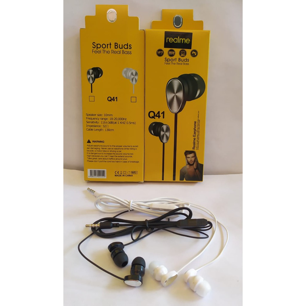 [RO ACC] HEADSET REALME HANDSFREE EARPHONE REALME SUPER BASS MODEL Q41