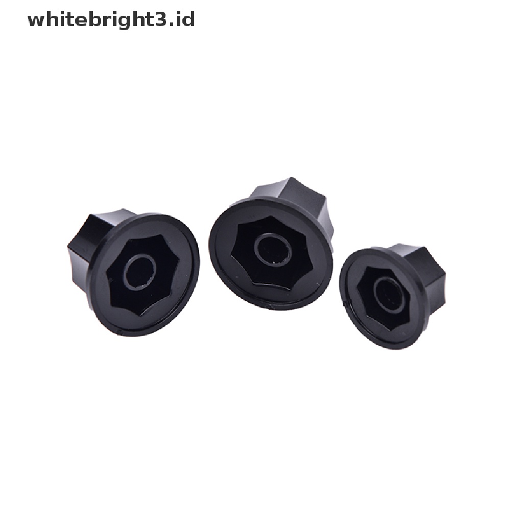 (whitebright3.id) 3pcs Knob Kontrol volume Bahan Plastik Warna Hitam Gaya vintage Untuk Gitar jazz / bass