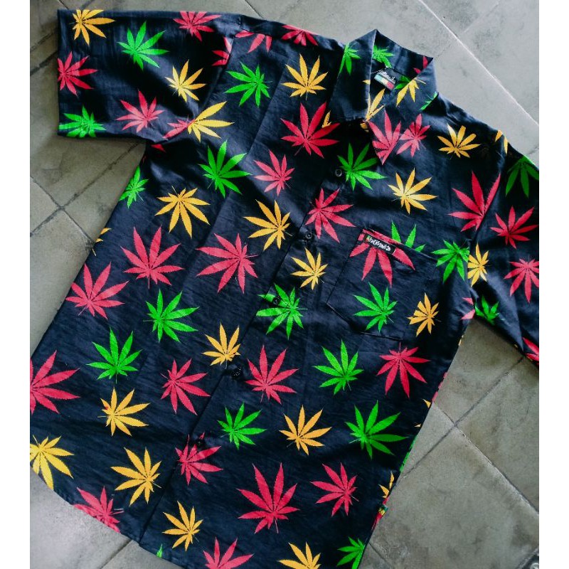 JATIMAIKA kemeja daun rasta reggae 420