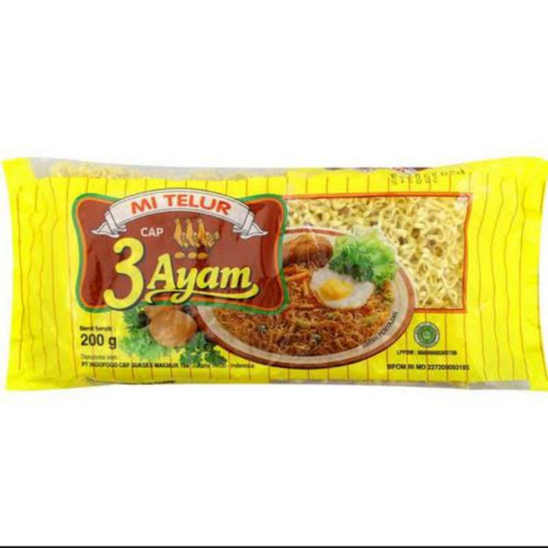 

Mi telur cap 3 ayam 200gr