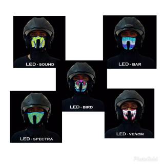  Masker  Motor LED Mask Masker  Unik  Multifungsi Polyester 