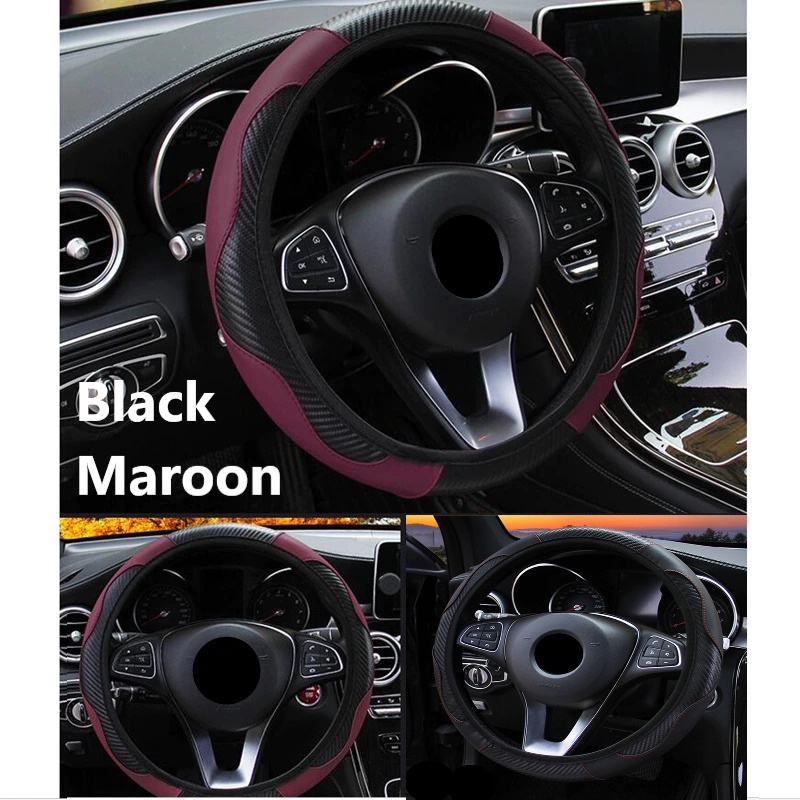 Cover Setir Mobil Bahan Kulit Steering Wheel Cover - RZ502