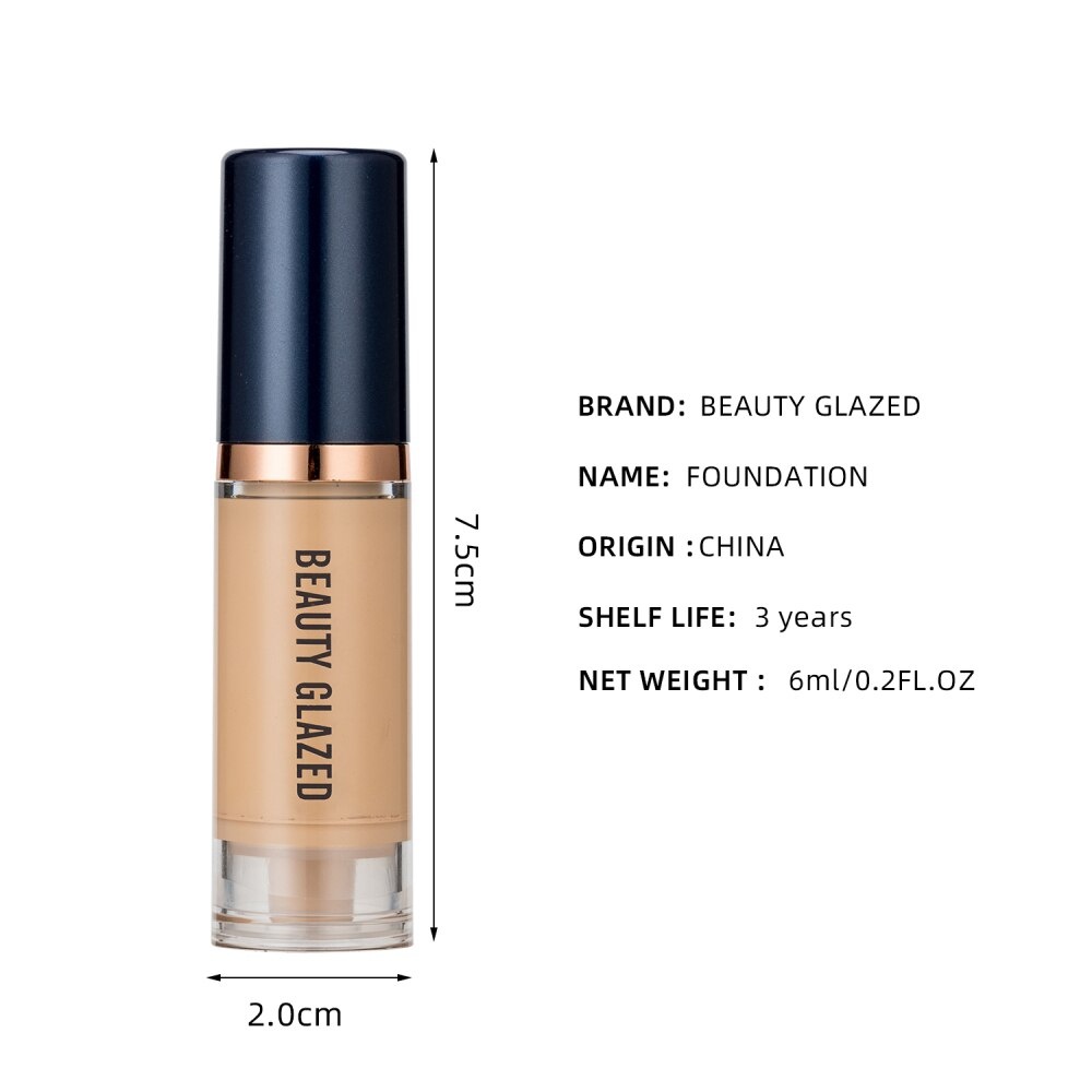 Beauty Glazed Liquid Foundation Full Coverage Foundation Beauty Glazed Base Makeup Alas Bedak Cair Beauty Glazed Foundation Cair