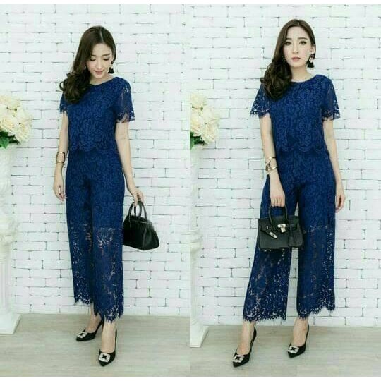 BEST SELLER BAJU SETELAN WANITA BROKAT / BAJU PESTA / SETELAN BLOUSE BROKAT MasDonaShop