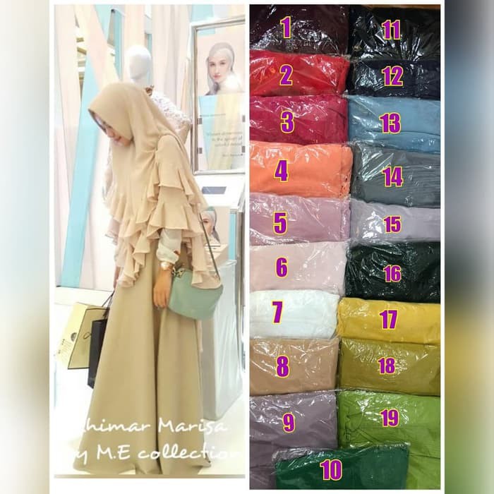 Jilbab Khimar, Jilbab Kimar Jilbab Khimar Syari 2 Layer - Khimar Pinguin Rempel Marissa - Fuchsia