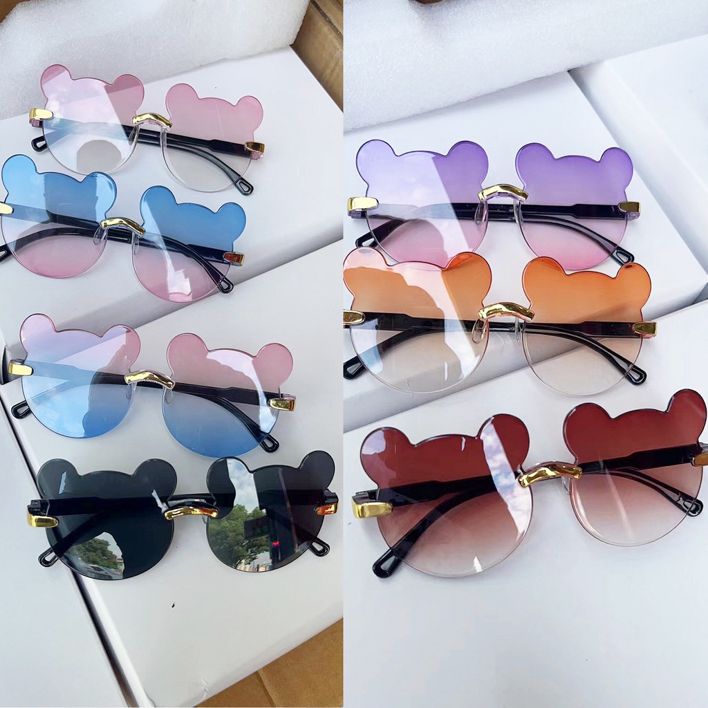 BRGUNIK Kacamata Hitam Anak-Anak Bear Shape Gaya Korea Sunglasses Kids G016