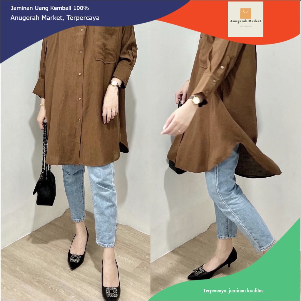 LISA TOP / TUNIK BAJU ATASAN WANITA / KEMEJA OOTD