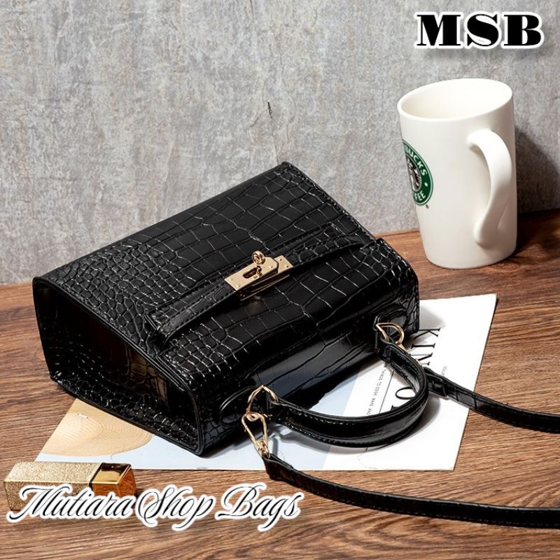 MSB - (COD) New Tas Selempang Croco Top Handle Bag Acc Import Mewah