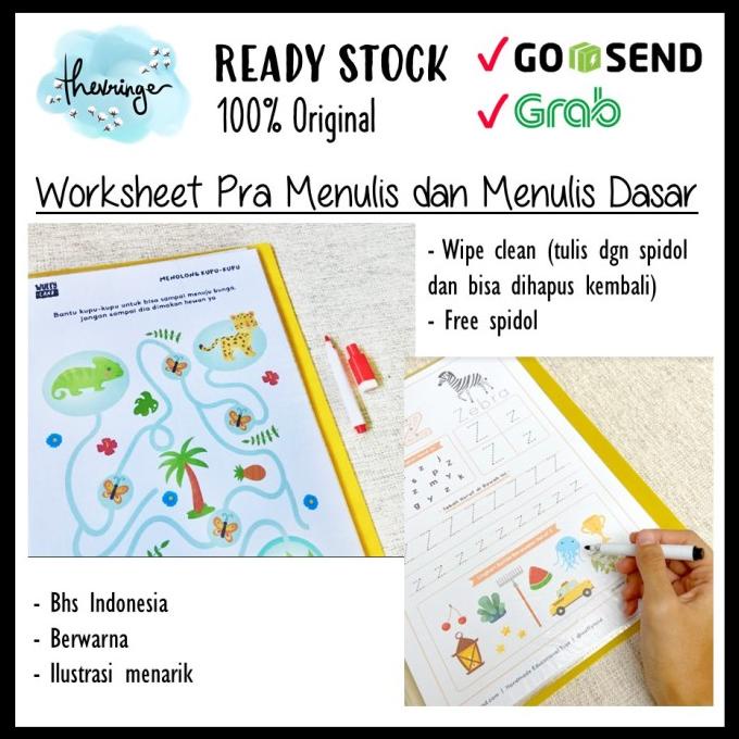 

[BISA COD] Buku Latihan 2-6 tahun Pra Menulis Wipe Clean Worksheet Wuffyland