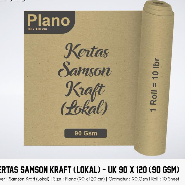 Sale/jualRansel-315  Kertas Samson Kraft (Plano 90 x 120 cm - 90 Gsm - 1 Roll = 10 lbr)