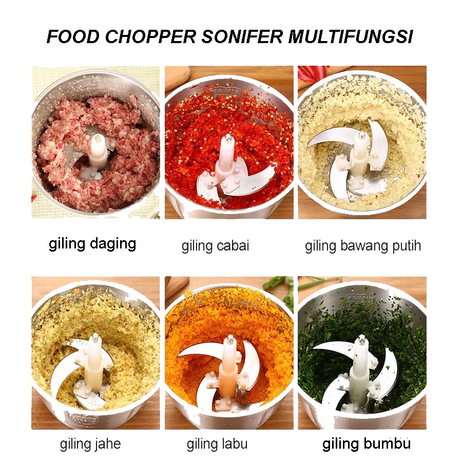 Sonifer FOOD CHOPPER WADAH 1.8 L STAINLESS SUS 304 ANTI KARAT