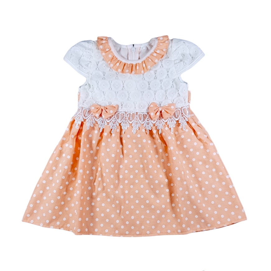 Jemico kids | Dress anak bayi perempuan 1 tahun - 3 tahun motif brukat BW kobinasi ox