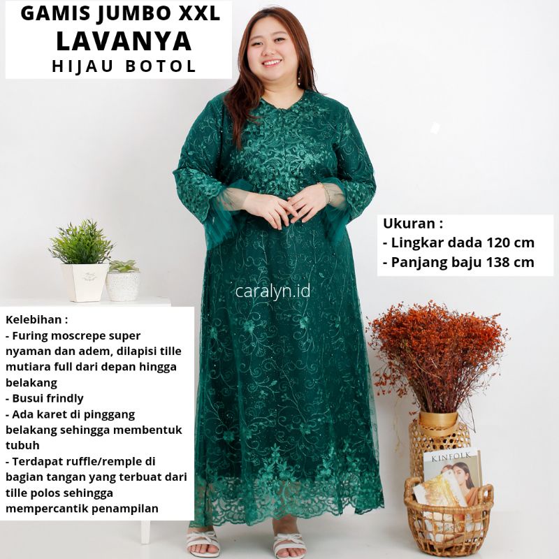 GAMIS JUMBO XXL XXXL XXXXL BRUKAT TERBARU LEBARAN 2022 LAVANYA